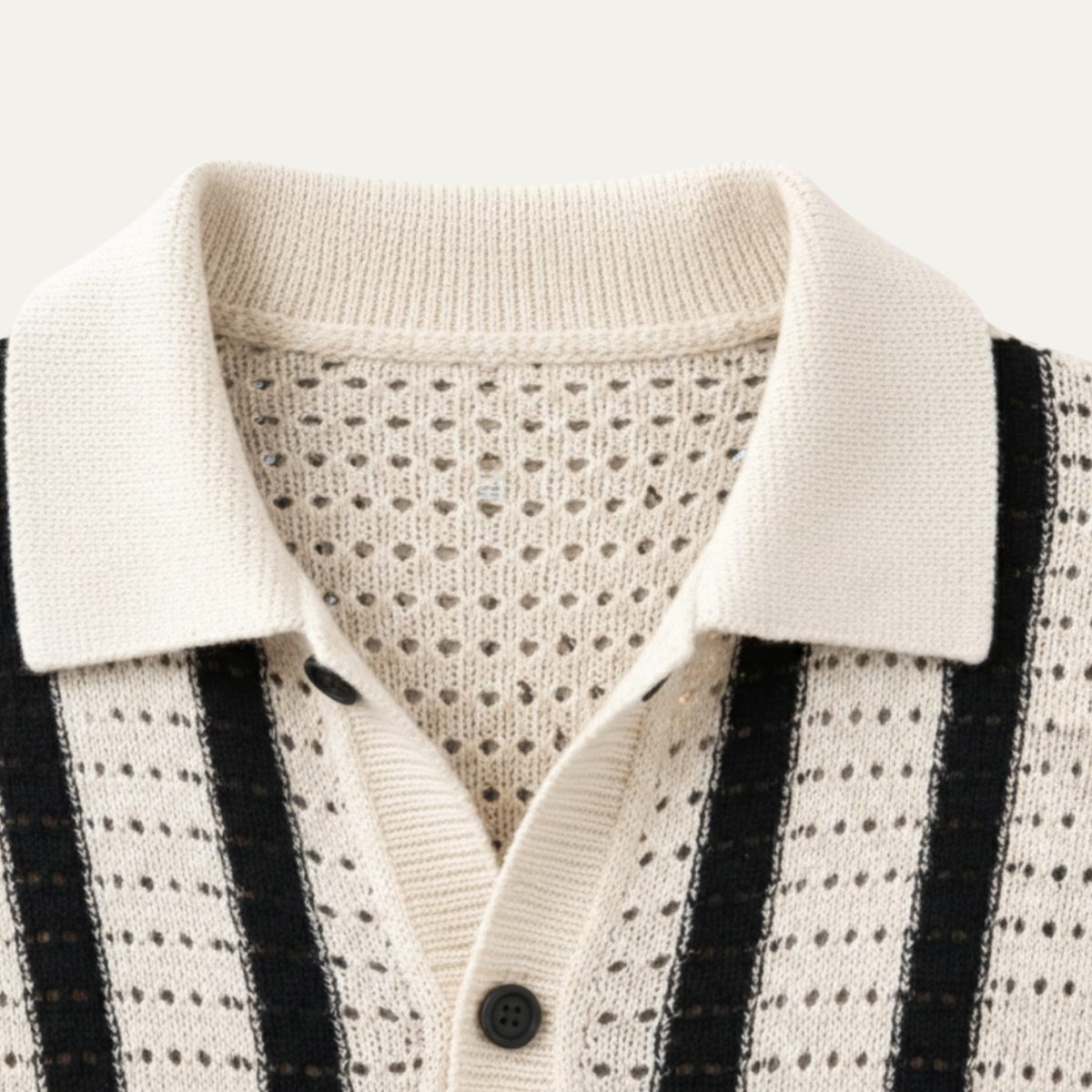 The Bristol Men’s Breathable Striped Knitted Polo Shirt – view 4