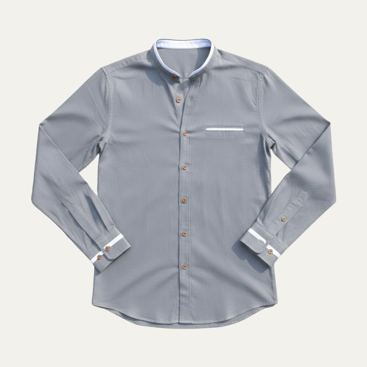The Silverhaven Ridge Men’s Standing Collar Business Button-Up Shirt – view 5