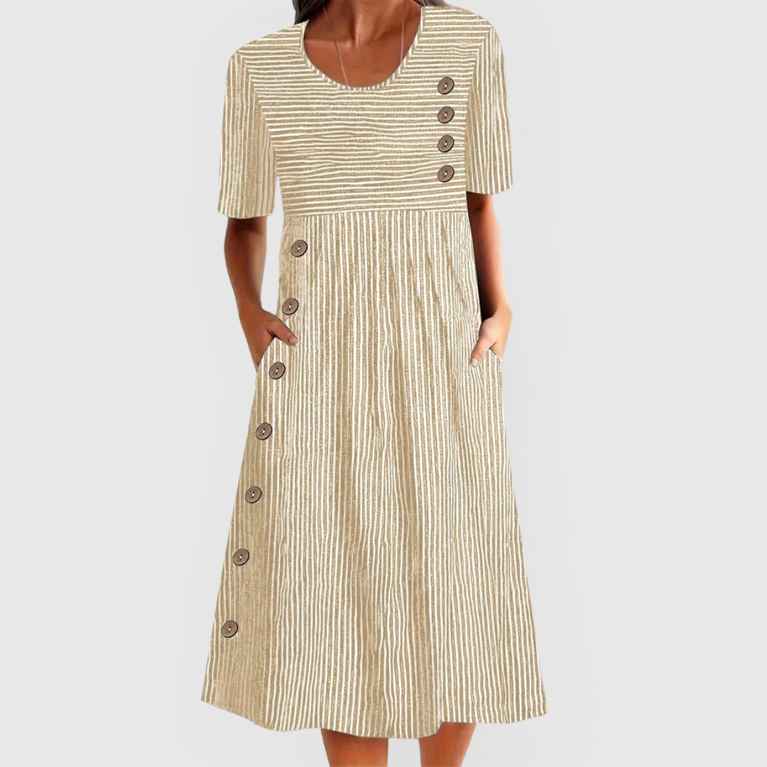 Wanda | Striped Midi Dress – view 3