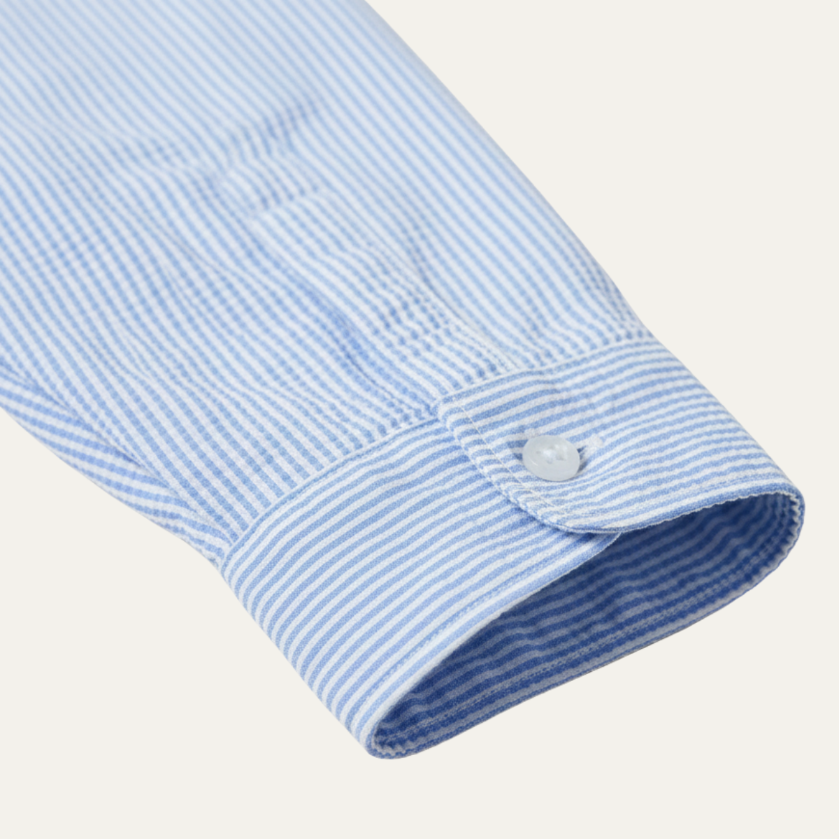 The Maplecrest Park Men’s Lightweight Blue Striped Button-Up Shirt – view 5
