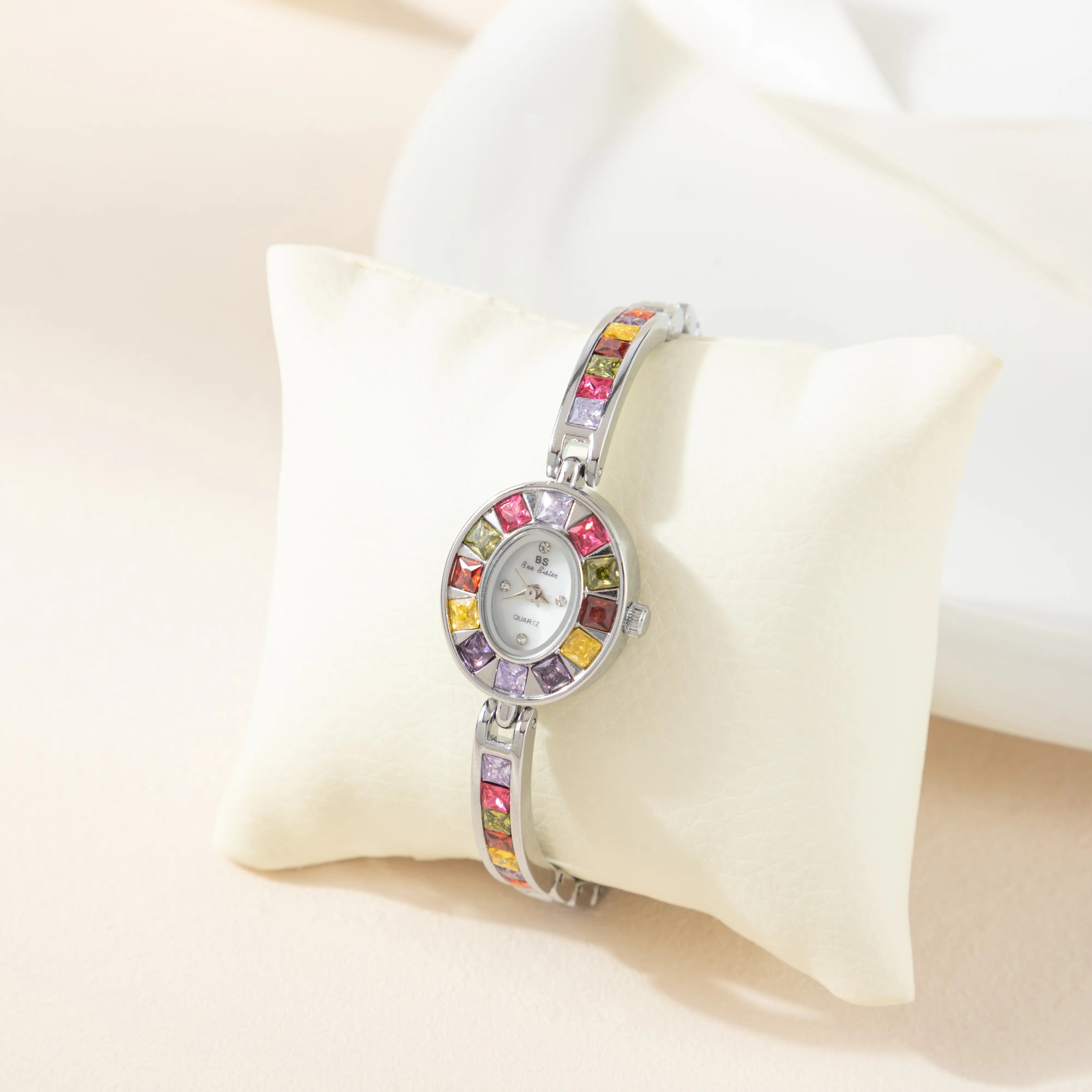 Klara® - Elegant Gold Watch Adorned with Vibrant Crystals – view 9