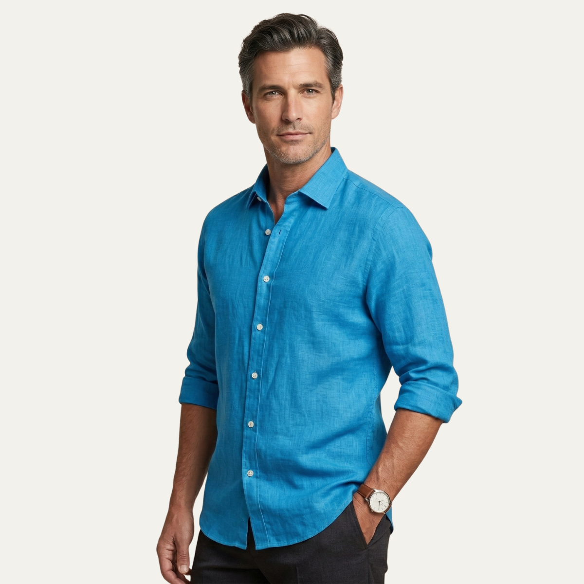 The Silverwood Hill Men's Lightweight Summer Casual Button-Up Shirt – view 4