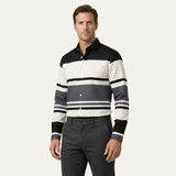 The Glenpark Men’s Modern Colour Block Striped Trendy Shirt – view 6