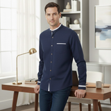 The Silverhaven Ridge Men’s Standing Collar Business Button-Up Shirt – view 10