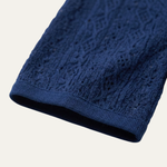 The Brookstone Men’s Crochet Knit Short Sleeve Polo Shirt – Navy Blue – view 5