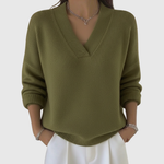 Faye | Relaxed Fit Soft V-Neck Sweater – view 3