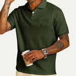 The Willowstone Ridge Men’s Textured Button-Up Trendy Polo Shirt – view 2