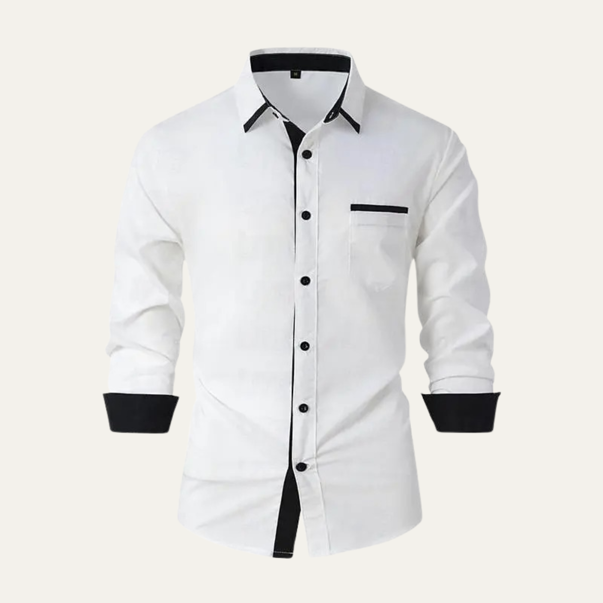 The Vercelli Men’s Casual Contrast Trim Button Up Shirt – view 2