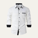 The Vercelli Men’s Casual Contrast Trim Button Up Shirt – view 2