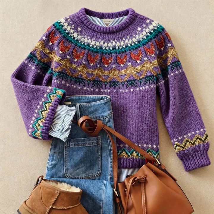 Solva classic vintage knit jumper for women | Ellie Dublin
