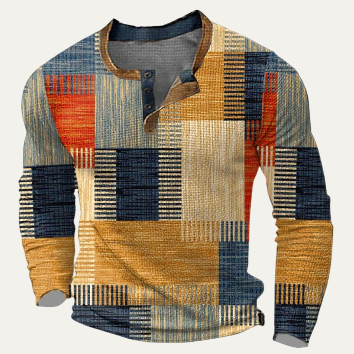 The Bluefield Men’s Textured Patchwork Design Polo Shirt – view 2