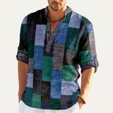 The Cormont Men’s Multicolour Patchwork Casual Polo Shirt – view 2