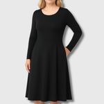 Julie | Classic Flared Long Sleeve Dress – view 4