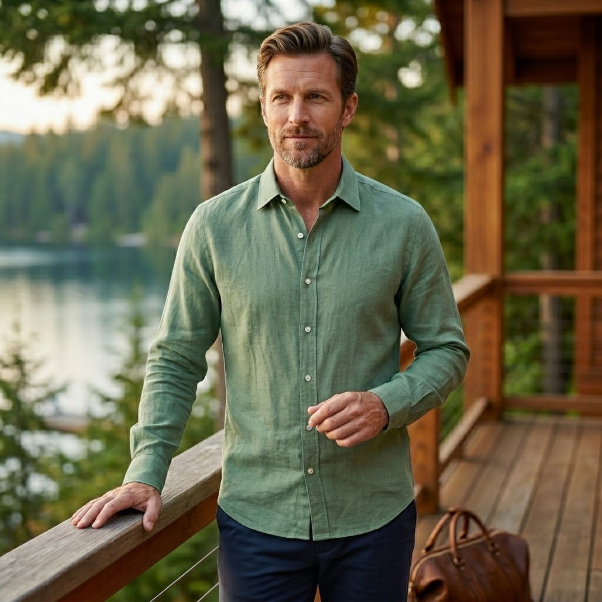 The Glenpark Ridge Men’s Casual Button-Up Shirt – view 8