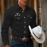 The San Marino Men’s Western Style Shirt Cowboy Print Casual Shirt – view 2
