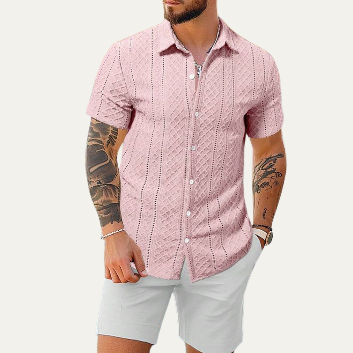 The Foxbrook Men’s Soft Textured Button-Up Shirt – view 2