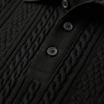 The Stonebrook Ridge Men’s Casual Textured Polo Shirt – Black – view 5