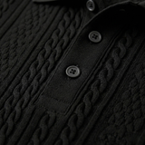 The Stonebrook Ridge Men’s Casual Textured Polo Shirt – Black – view 5