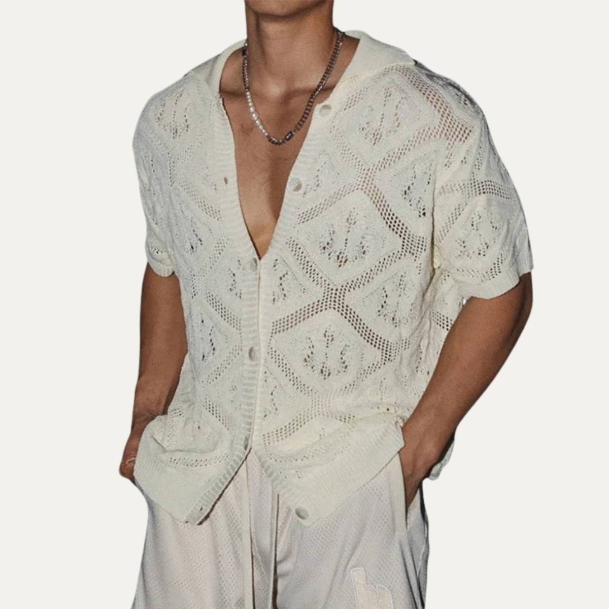 The Briarstone Men’s Vintage Hollow Out Knit Summer Top – view 2