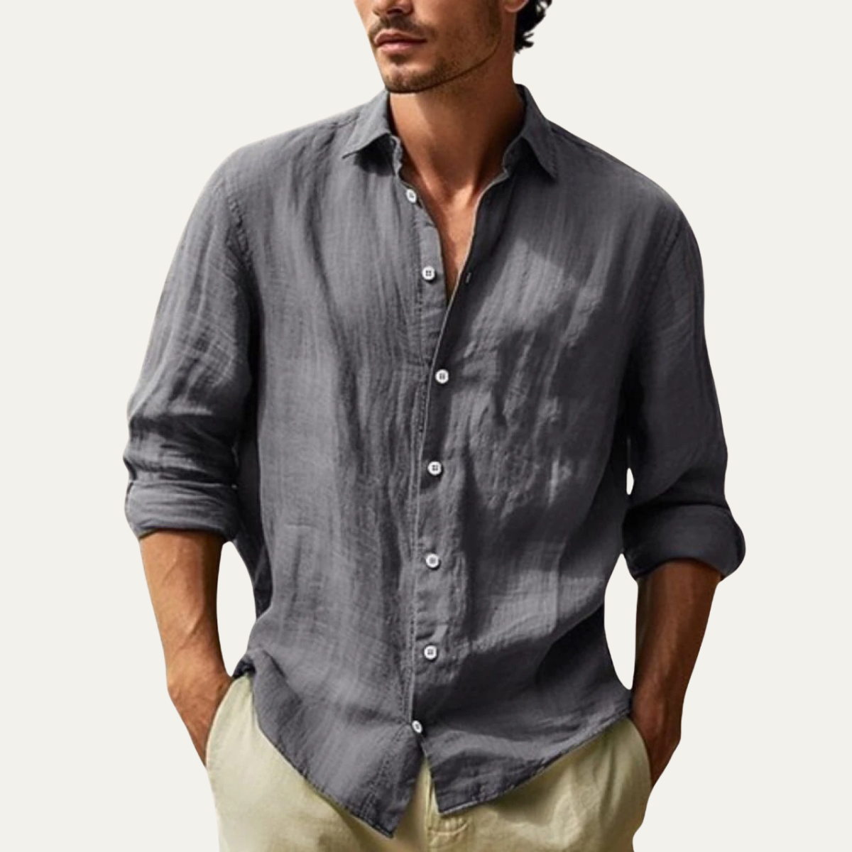 The Summerville Men’s Lightweight Button-Down Shirt – view 2