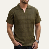 The Maplewood Ridge Men’s V Neck Breathable Knitted Polo Shirt – view 2