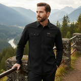 The Cedarfield Men’s Solid Colour Multi Pocket Soft Cargo Shirt – view 10