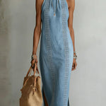 Soline | Retro Lace Denim Dress – view 7