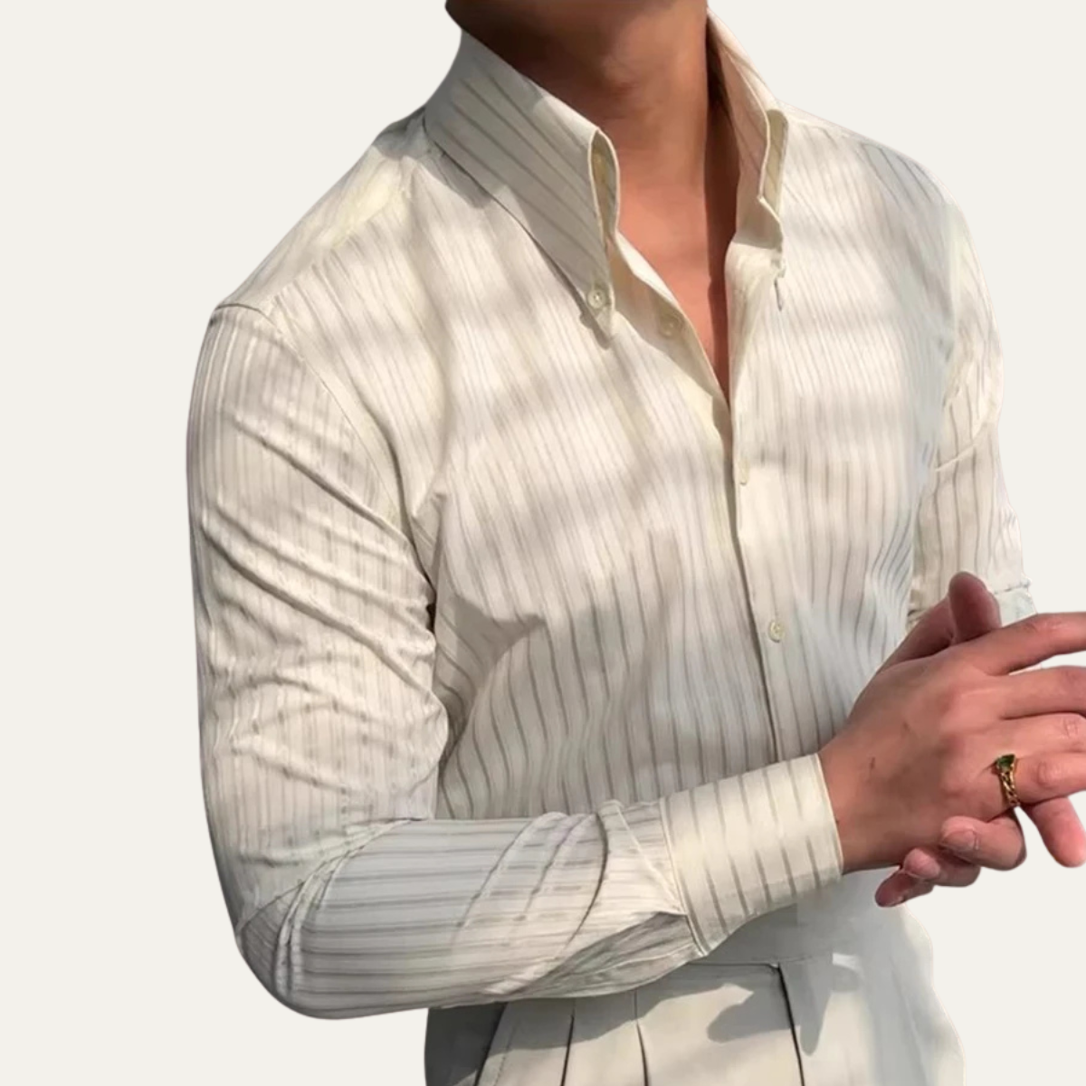 The Harrington Men’s Vintage Shirt – Turn Down Collar Button Up Dress Shirt – view 6