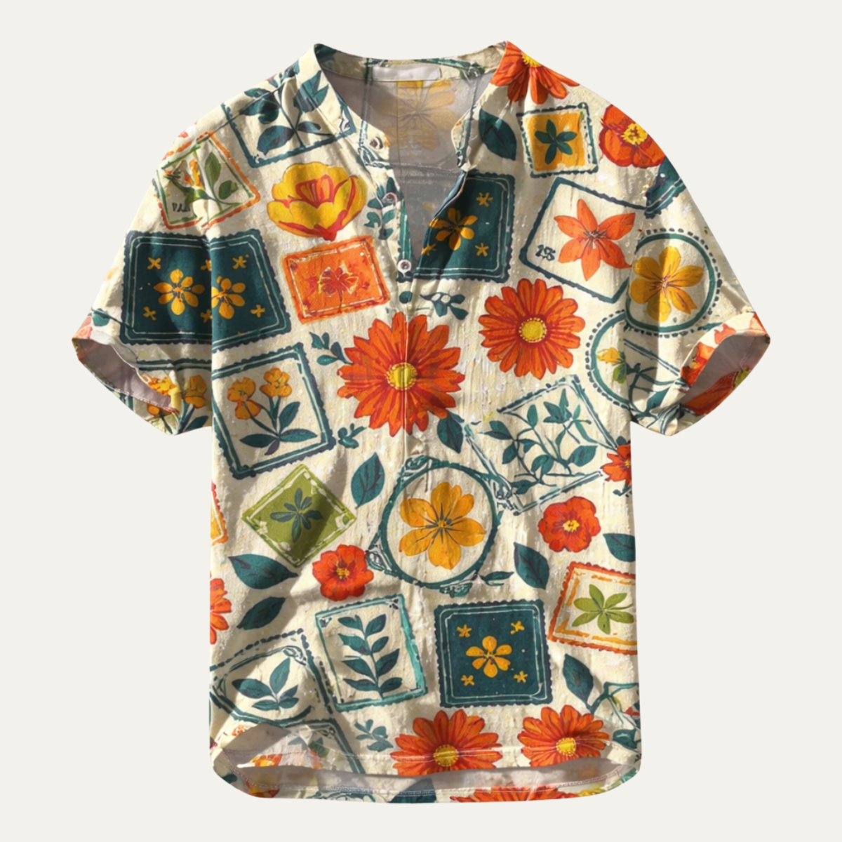 The Stonecrest Hill Men’s Hawaiian Tropical Button-Up Beach Shirt