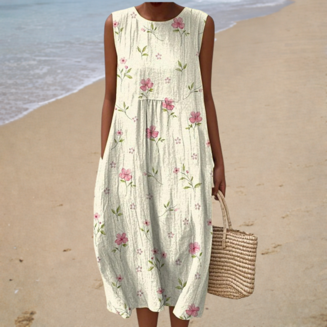 Faustine - Comfortable Sleeveless Summer Dress – view 2