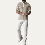 The Glenfall Ridge Men’s Ribbed Knit Casual Polo Shirt – view 4
