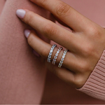 Élise – Double Band Diamond Ring – view 2