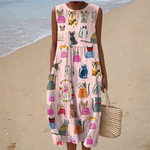 Océane - Comfortable Sleeveless Summer Dress – view 2