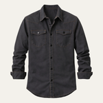 The Glenwood Court Men’s Vintage Dark Grey Denim Shirt