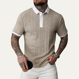 The Glenfall Ridge Men’s Ribbed Knit Casual Polo Shirt – view 2