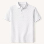 The Willowcrest Hill Men’s White Textured Elegant Polo Shirt