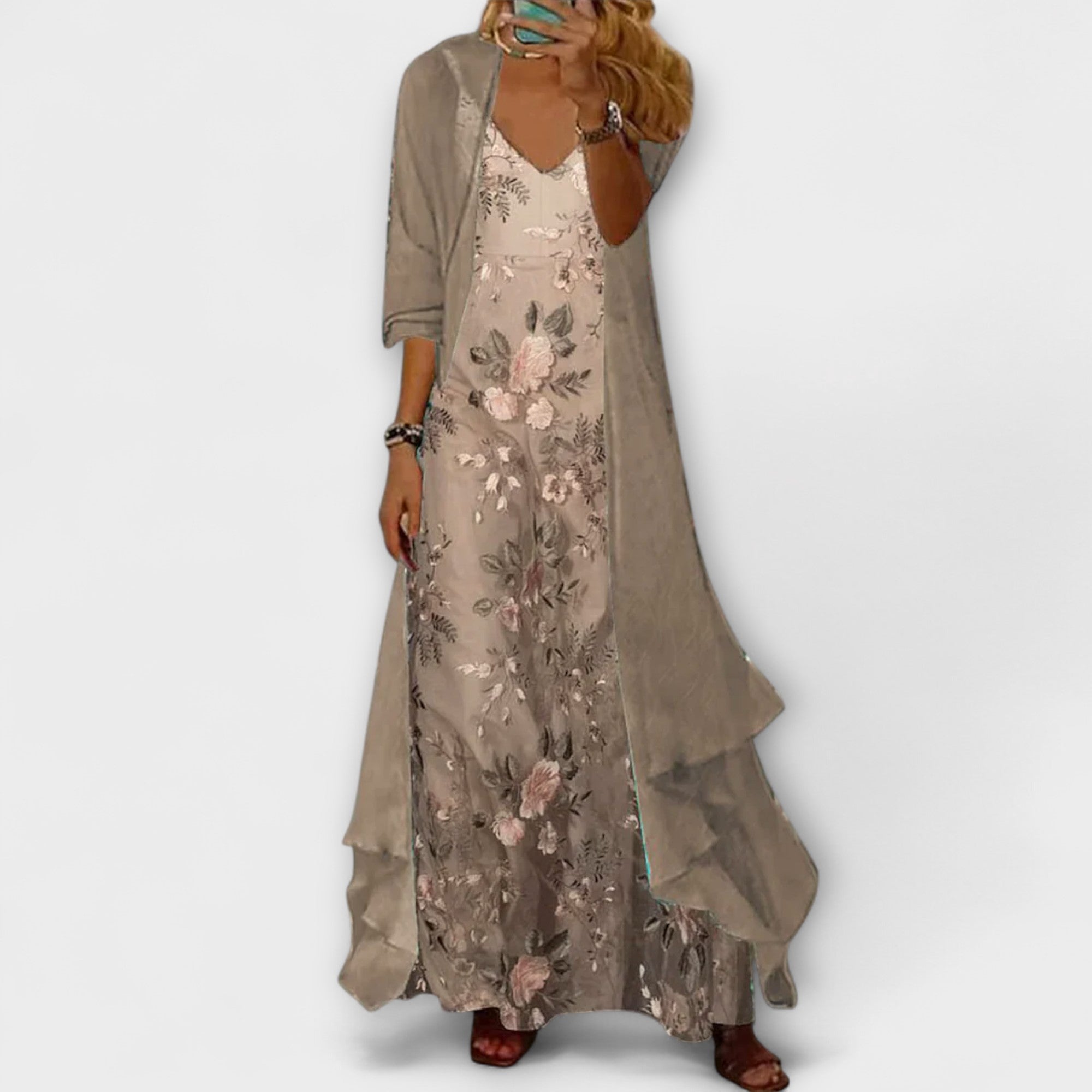 Caroline | Elegant Two-Piece Maxi Dress Set