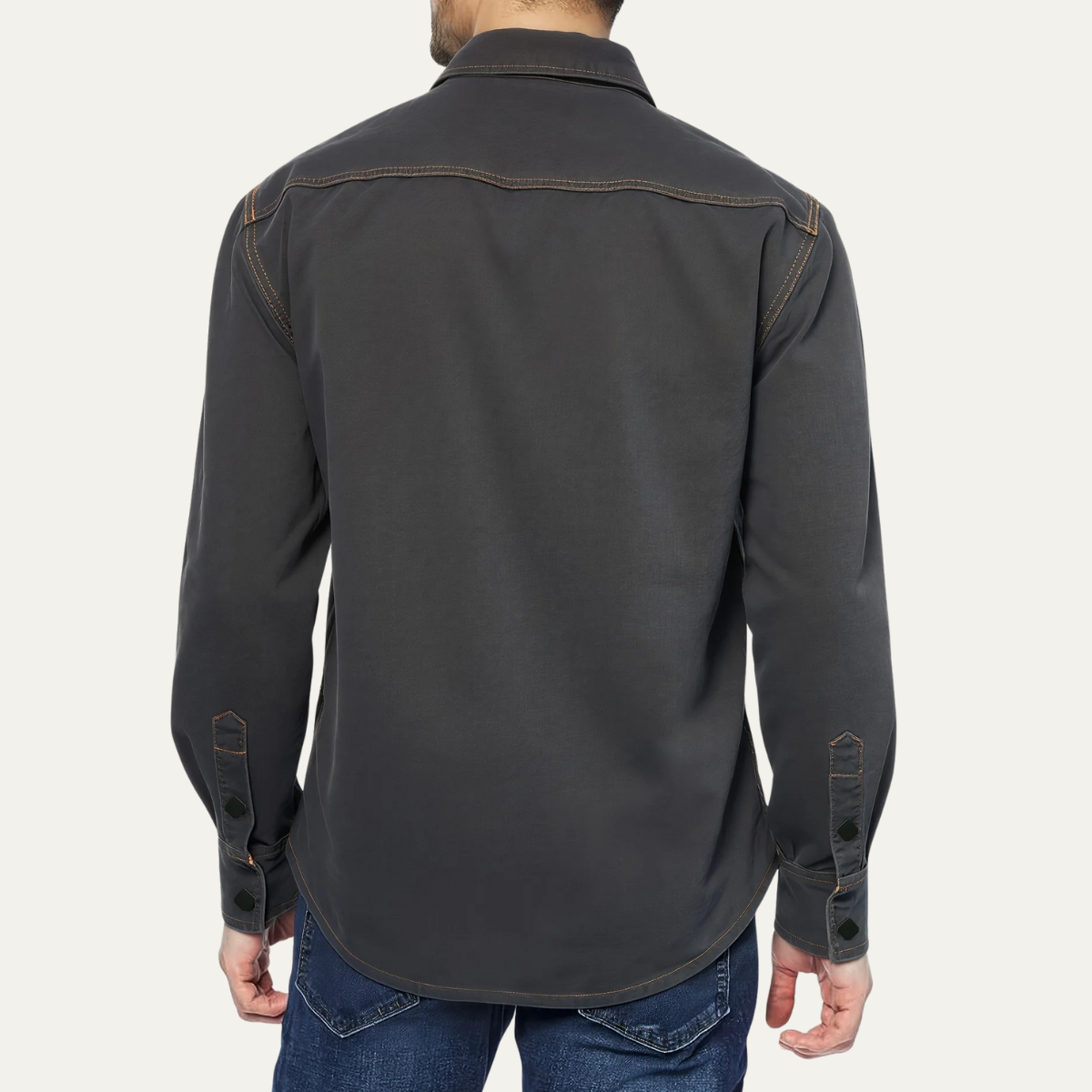 The Glenwood Court Men’s Vintage Dark Grey Denim Shirt – view 3