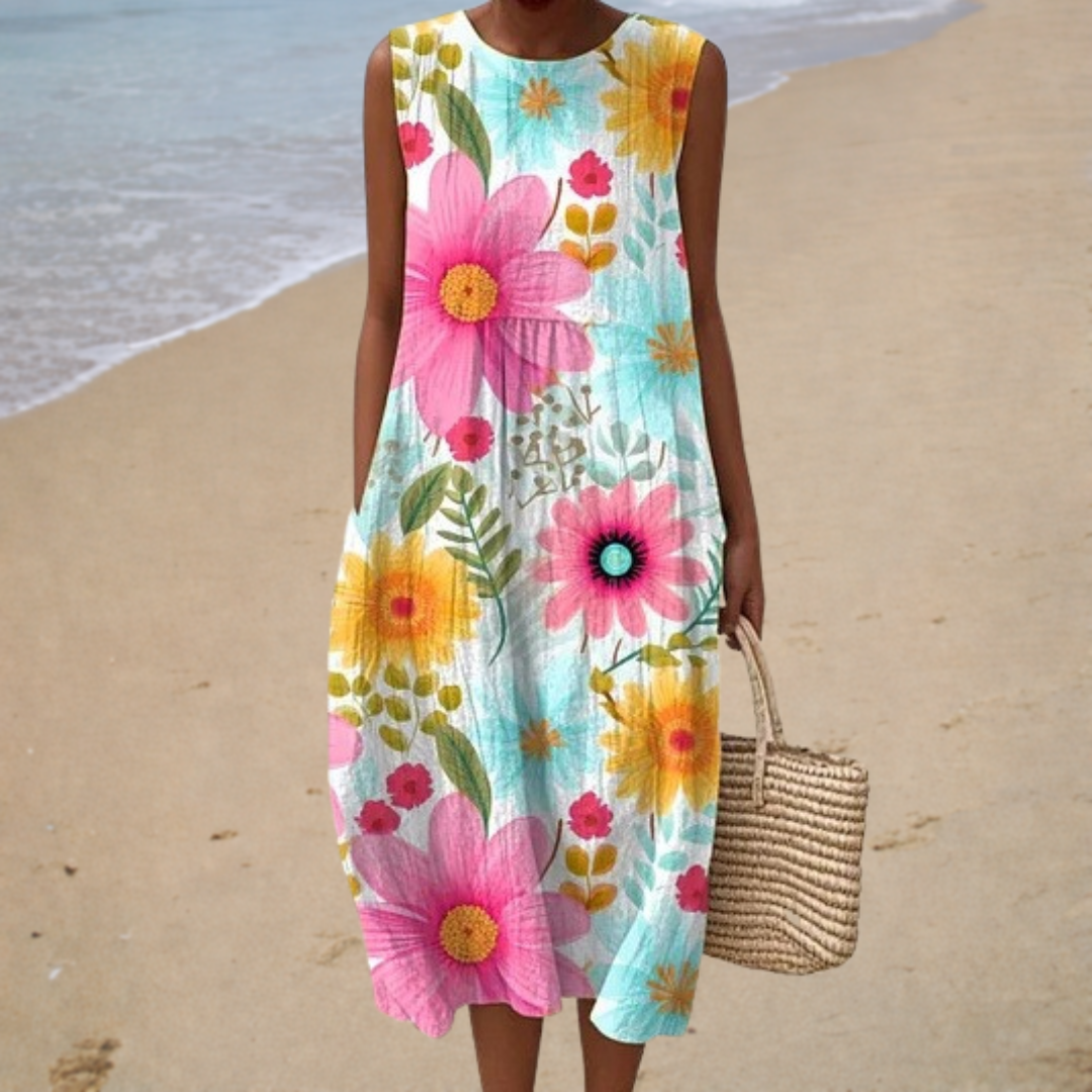 Manon - Comfortable Sleeveless Summer Dress – view 2