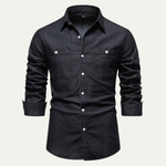 The Crestfall Ridge Men’s Slim Fit Denim Shirt with Double Pockets – view 10