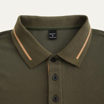The Meadowcrest Ridge Men’s Polo Shirt with Contrast Trim – Army Green – view 5