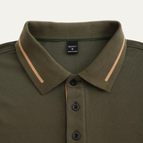 The Meadowcrest Ridge Men’s Polo Shirt with Contrast Trim – Army Green – view 5
