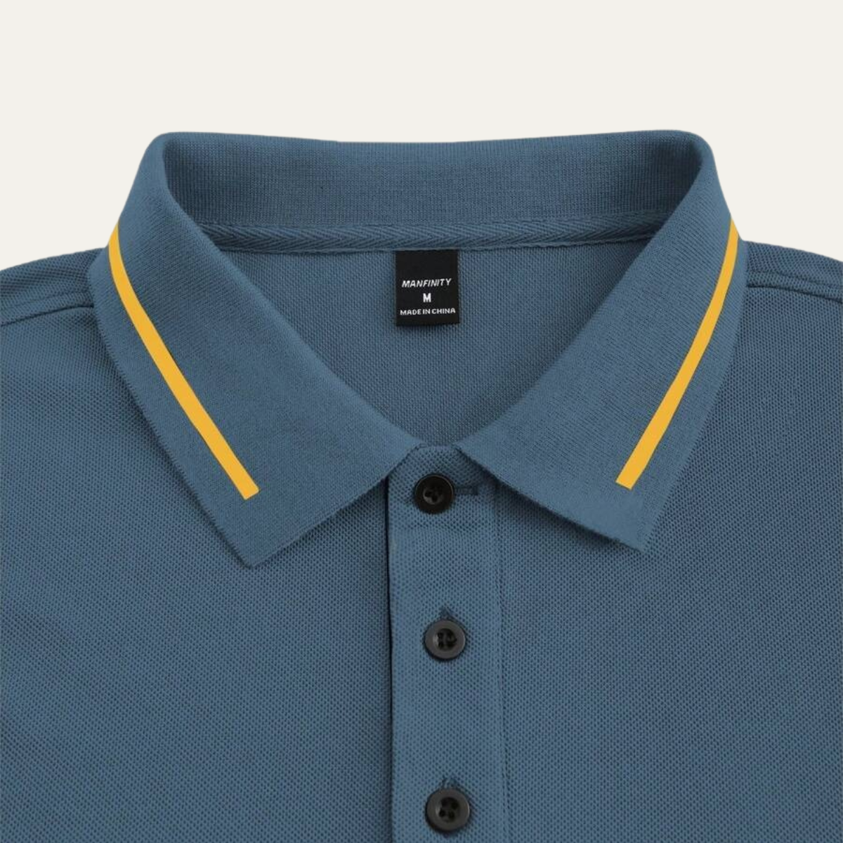 The Meadowcrest Ridge Men’s Polo Shirt with Contrast Trim – Blue – view 5
