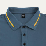 The Meadowcrest Ridge Men’s Polo Shirt with Contrast Trim – Blue – view 5