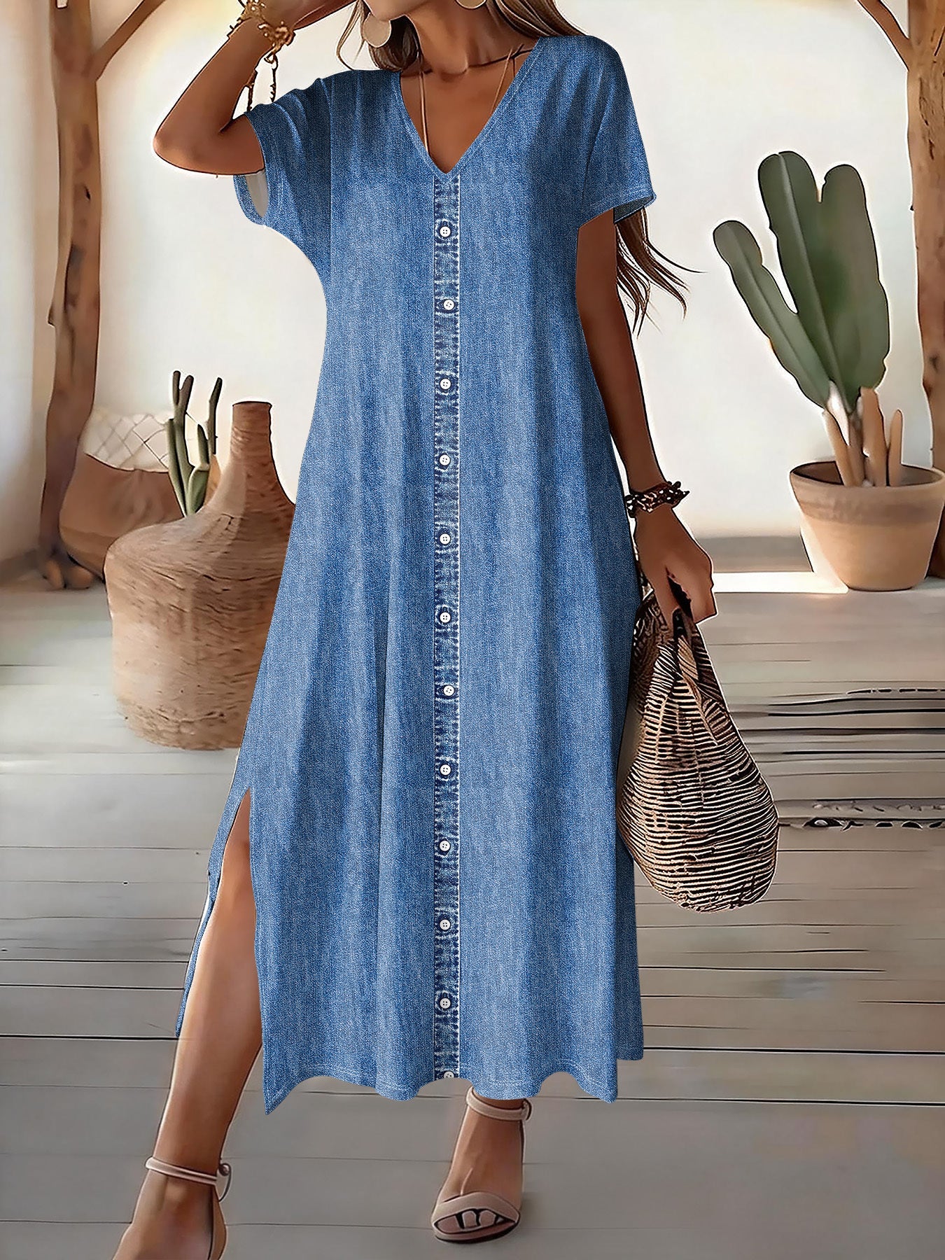 Léontine | Retro Denim Dress – view 2
