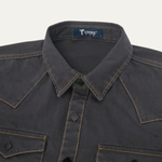 The Glenwood Court Men’s Vintage Dark Grey Denim Shirt – view 4