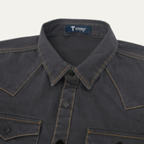 The Glenwood Court Men’s Vintage Dark Grey Denim Shirt – view 4