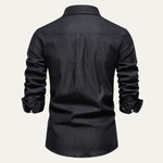 The Crestfall Ridge Men’s Slim Fit Denim Shirt with Double Pockets – view 12