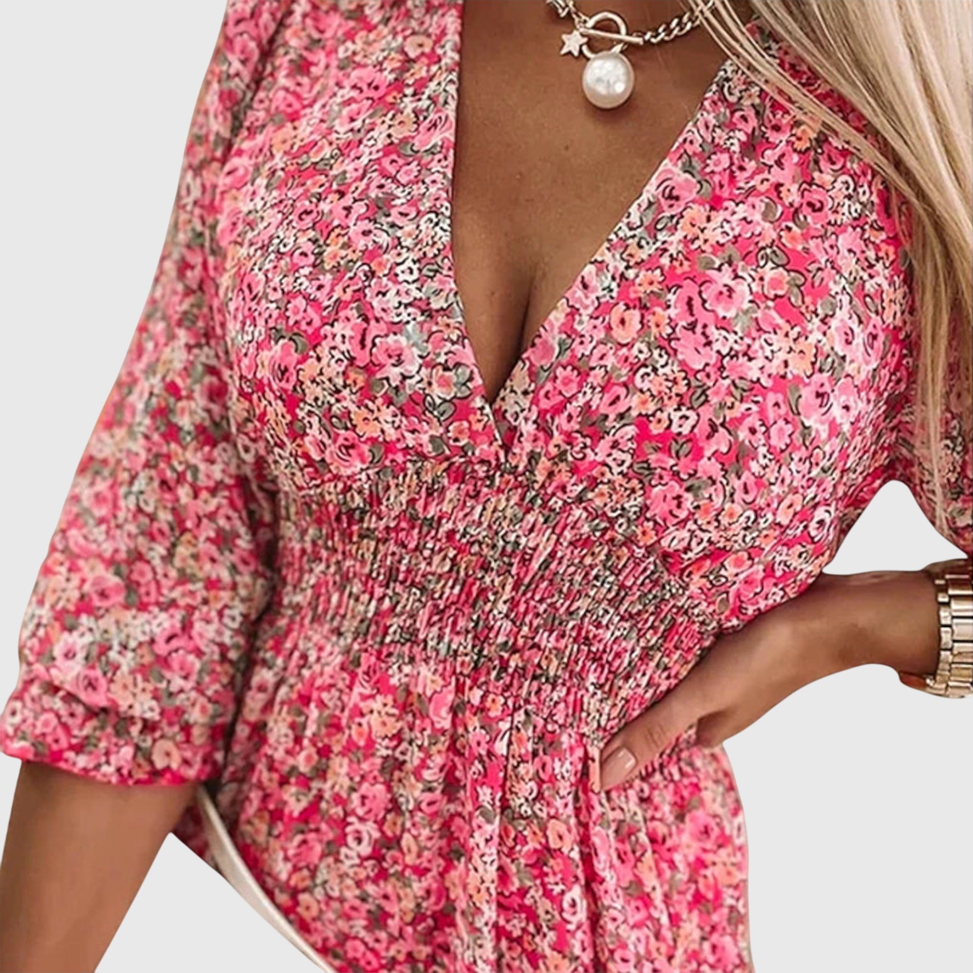 Christine | Floral Puff Sleeve Dress – view 6