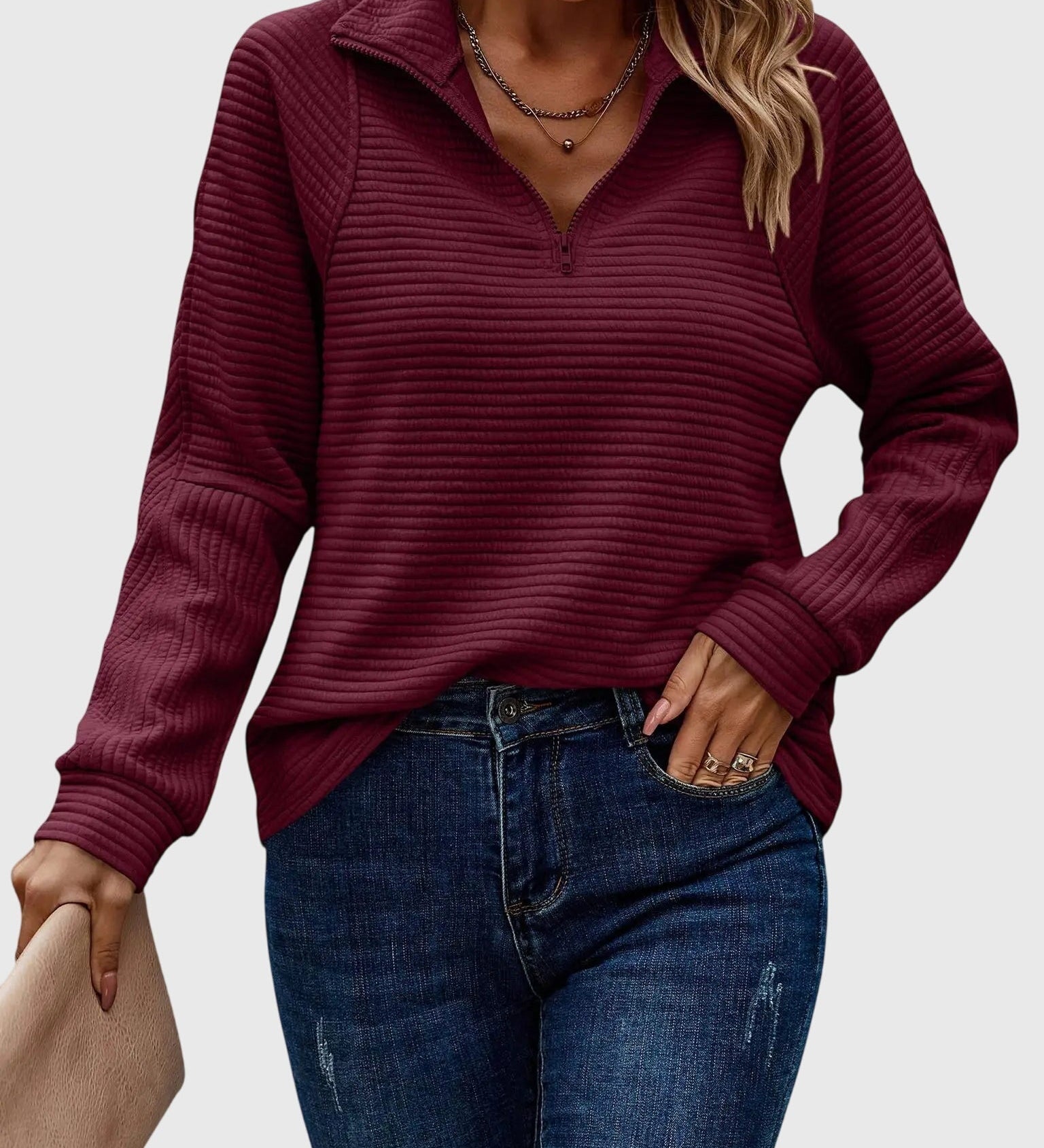 Christine | Stylish Half-Zip Sweater – view 6
